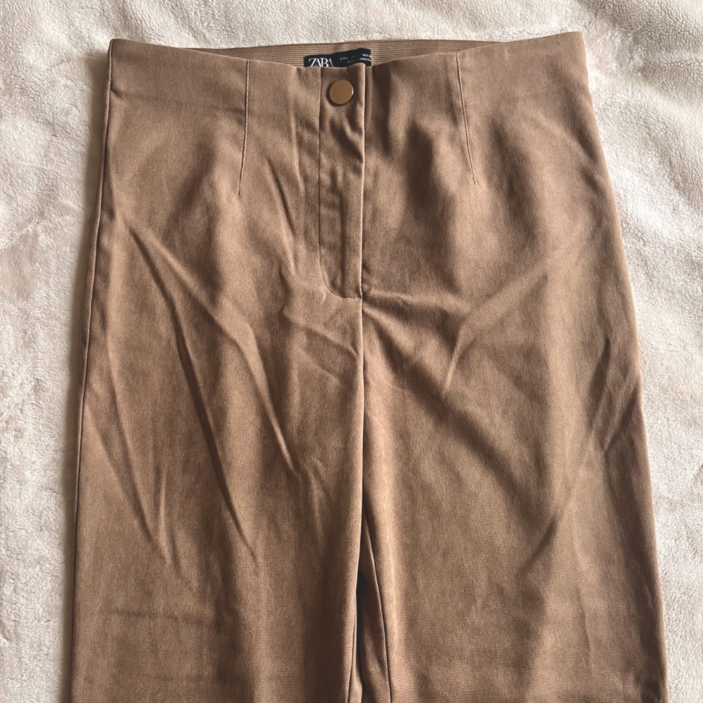 Zara Tan Faux Suede Leggings